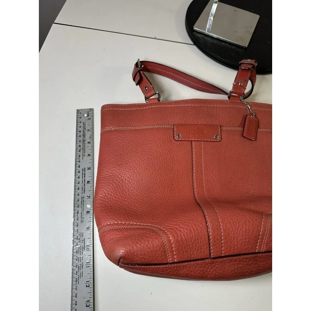 Coach Hamilton Pebbled Leather Hobo Shoulder Bag Double Handle F13089